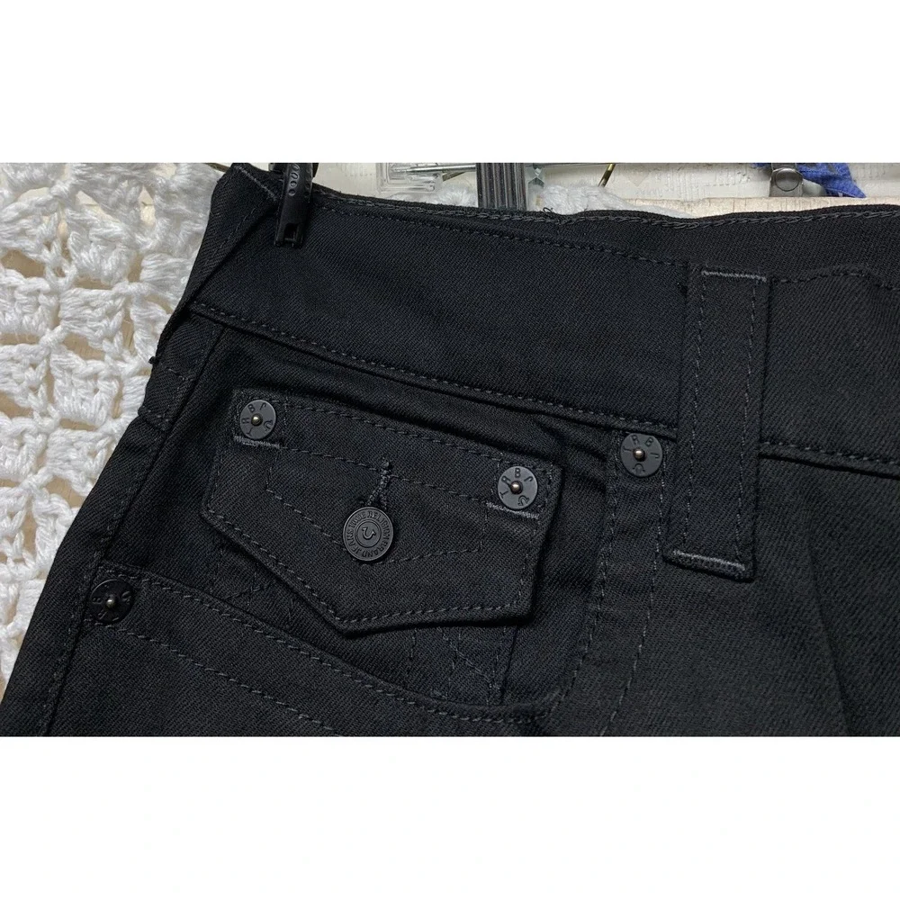 True Religion Geno Jeans Mens Tag 33 Fits 34x33 Black Relaxed Slim Straight‎